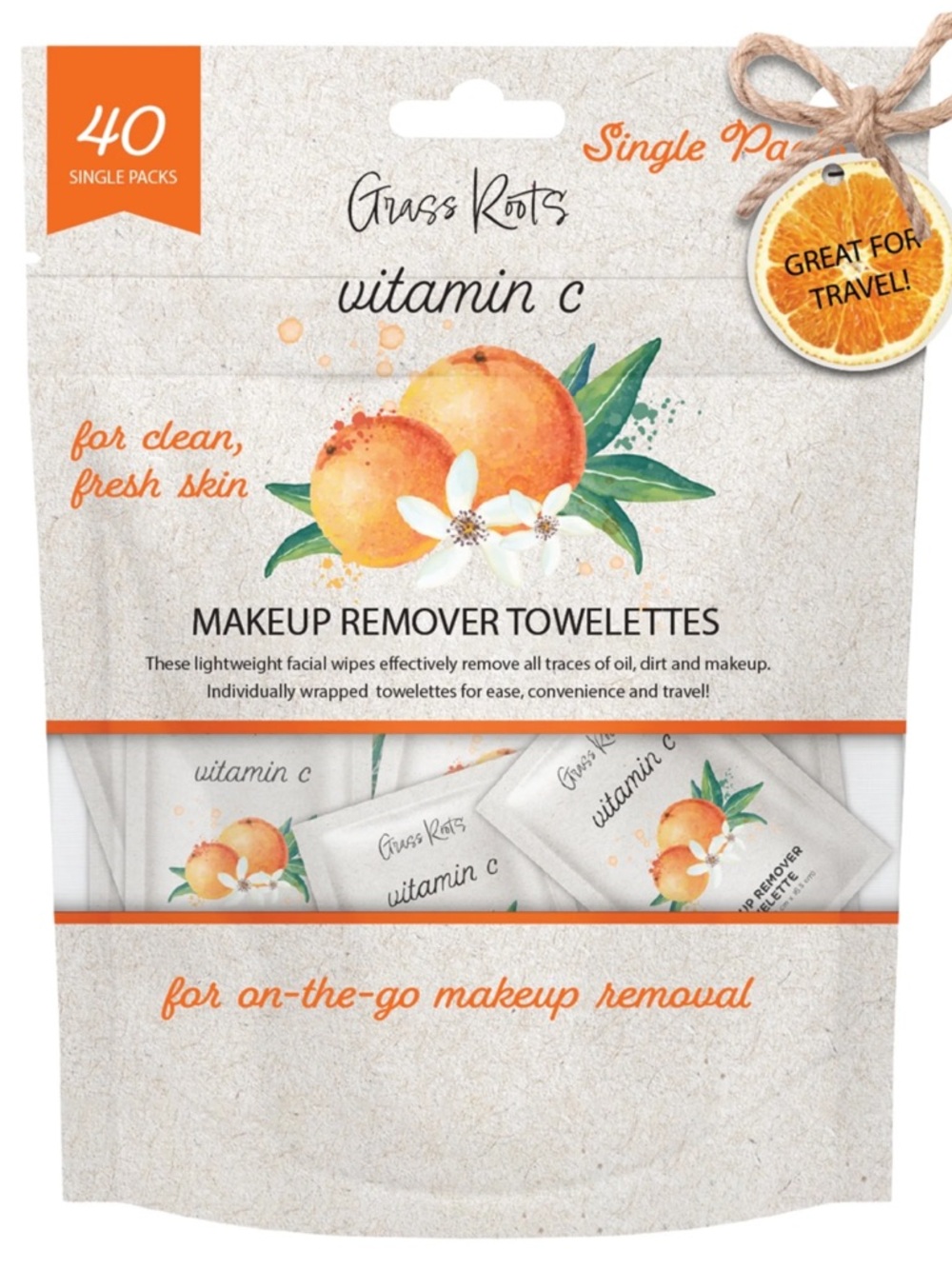 New Grass Roots Vitamin C Makeup Remover Towelettes